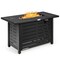 42 Inch Brown Rectangular Portable LP Gas Propane Fire Pit Table 60000 BTU Steel with Waterproof Cover for Patio Backyard Garden
